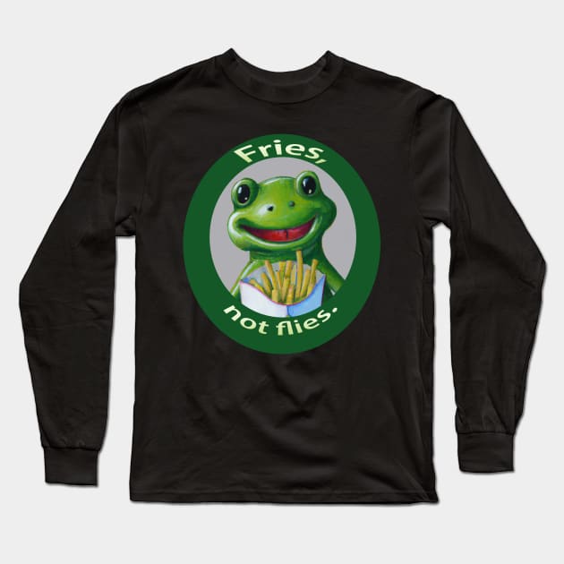 Vegetarian Frog Fries not Flies Long Sleeve T-Shirt by Klssaginaw